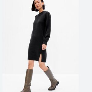 GAP Black Mock Neck Relaxed Long Sleeve Sweater Dress XL
